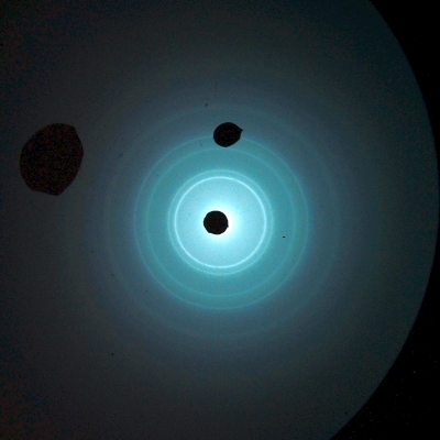 Diffraction pattern from thin film aluminum